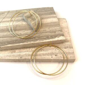 NEW~ Anthropologie Oversized Thin Double Hoop Earrings
